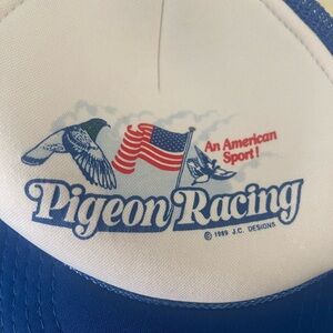 Vintage Pigeon Racing Blue and White Cap